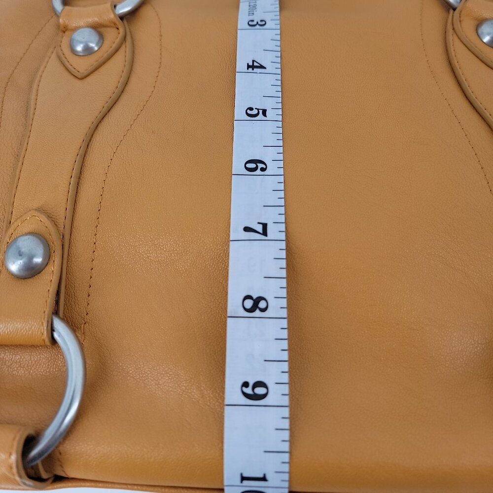 Cheeky Lime Mustard Leather Camera Bag | Braided Handles | Adjustable Dividers - Picture 7 of 12